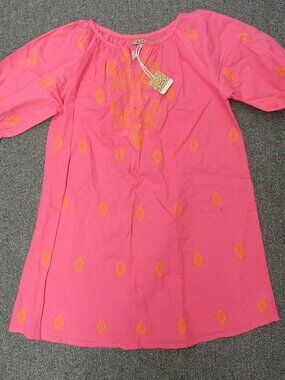 Pink Chicken Vibrant Pink Peasant Top